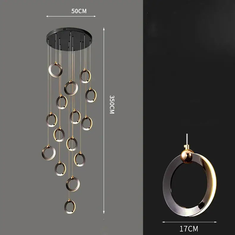 DecorBites™ Crystal Chandelier Stair Pendant, Modern Living Room Lighting, Interior Home Decoration