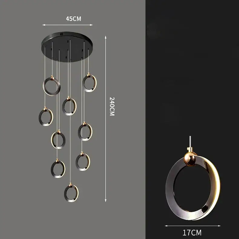 DecorBites™ Crystal Chandelier Stair Pendant, Modern Living Room Lighting, Interior Home Decoration
