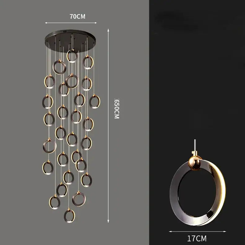 DecorBites™ Crystal Chandelier Stair Pendant, Modern Living Room Lighting, Interior Home Decoration