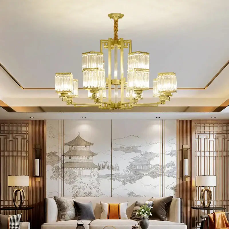 DecorBites™ ثريا كريستال لإضاءة غرفة معيشة الفيلا