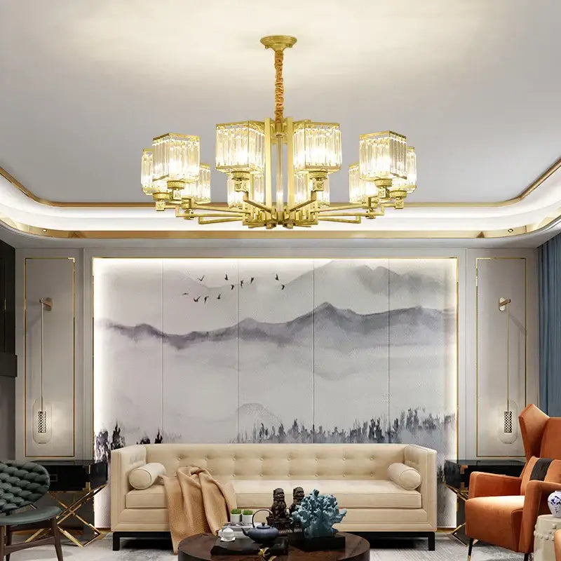 DecorBites™ ثريا كريستال لإضاءة غرفة معيشة الفيلا