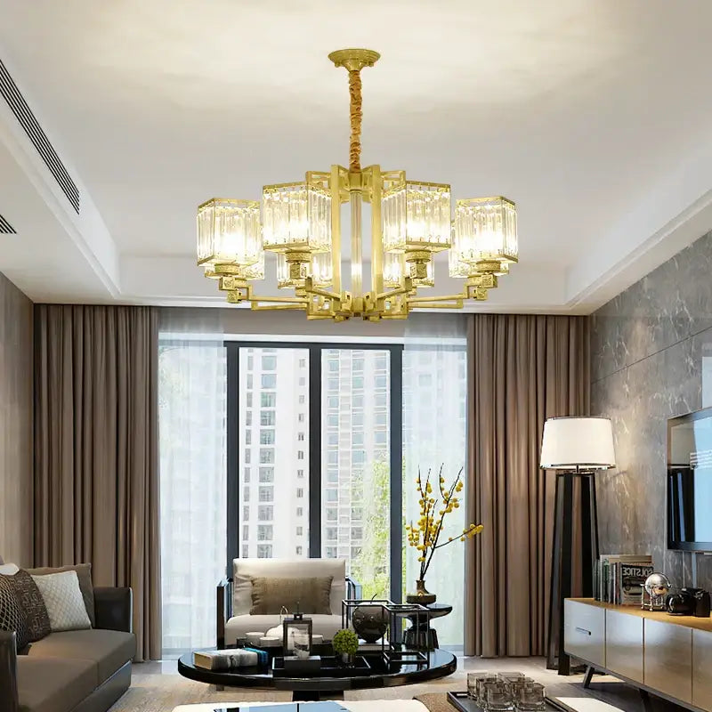 DecorBites™ ثريا كريستال لإضاءة غرفة معيشة الفيلا