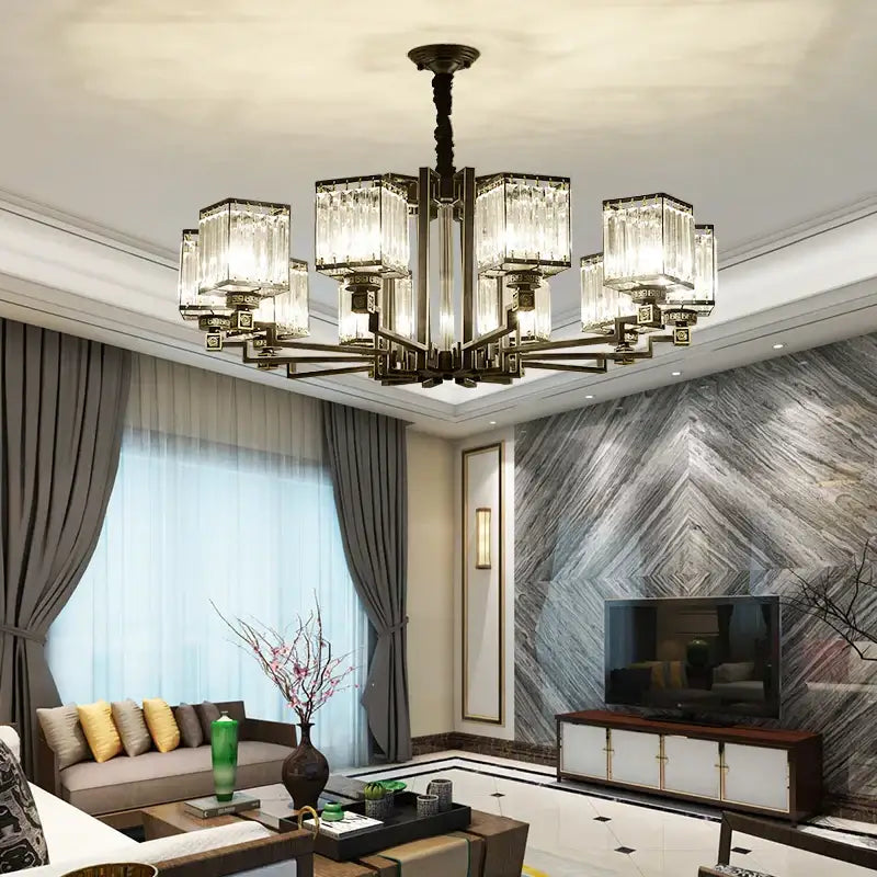 DecorBites™ ثريا كريستال لإضاءة غرفة معيشة الفيلا
