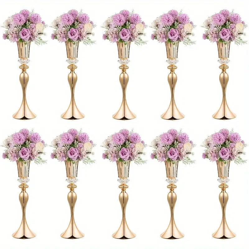 DecorBites™ Crystal Flower Stand Set, 22" Tall Metal Vases
