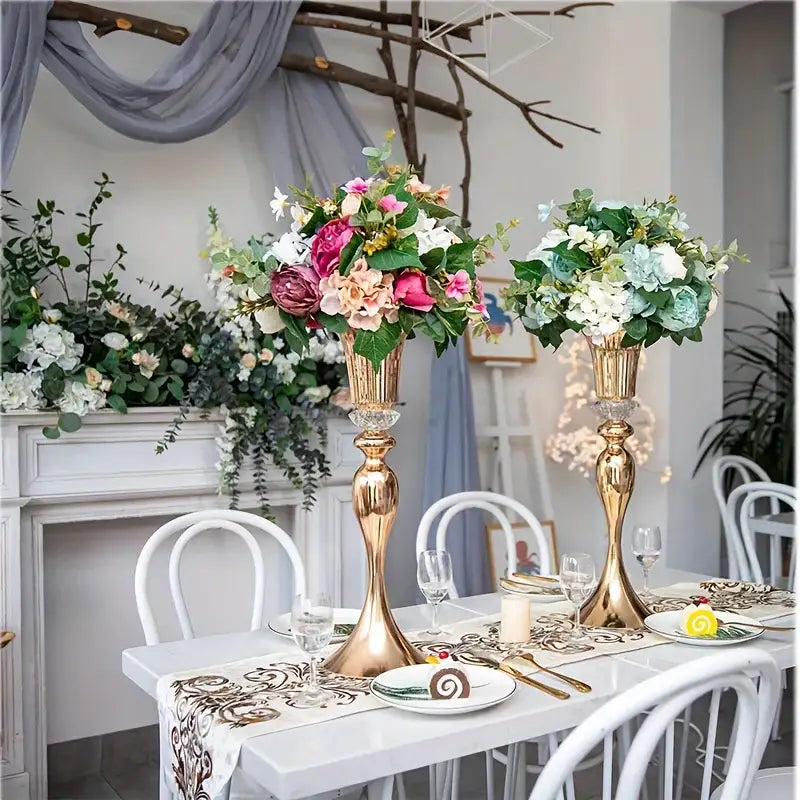DecorBites™ Crystal Flower Stand Set, 22" Tall Metal Vases