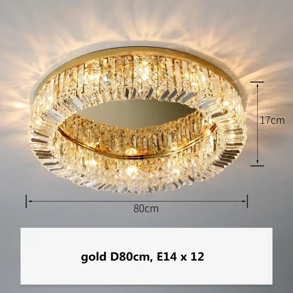 DecorBites™ Crystal LED Chandelier Ceiling Light - Gold