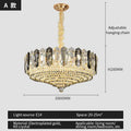 DecorBites™ Crystal Light Chandelier: Modern Elegance for Living Room, Bedroom, Dining Room