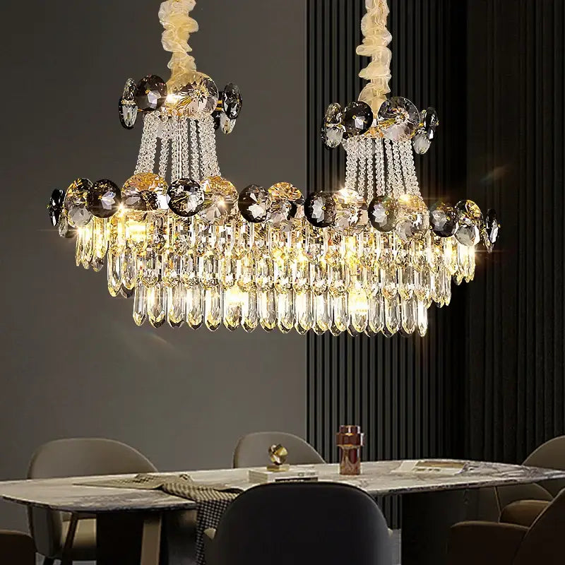 DecorBites™ Crystal Light Luxury Chandelier for Living Room Dining Bedroom