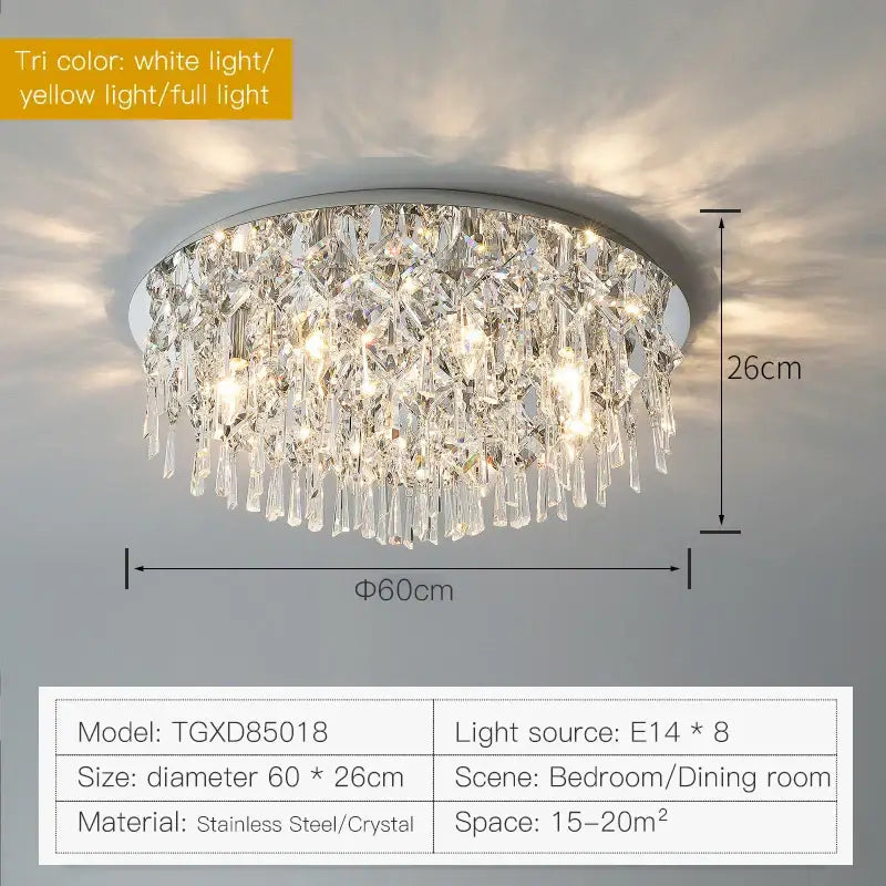 DecorBites™ كريستال لايت: ثريا عصرية فاخرة لغرفة المعيشة وغرفة النوم وغرفة الطعام