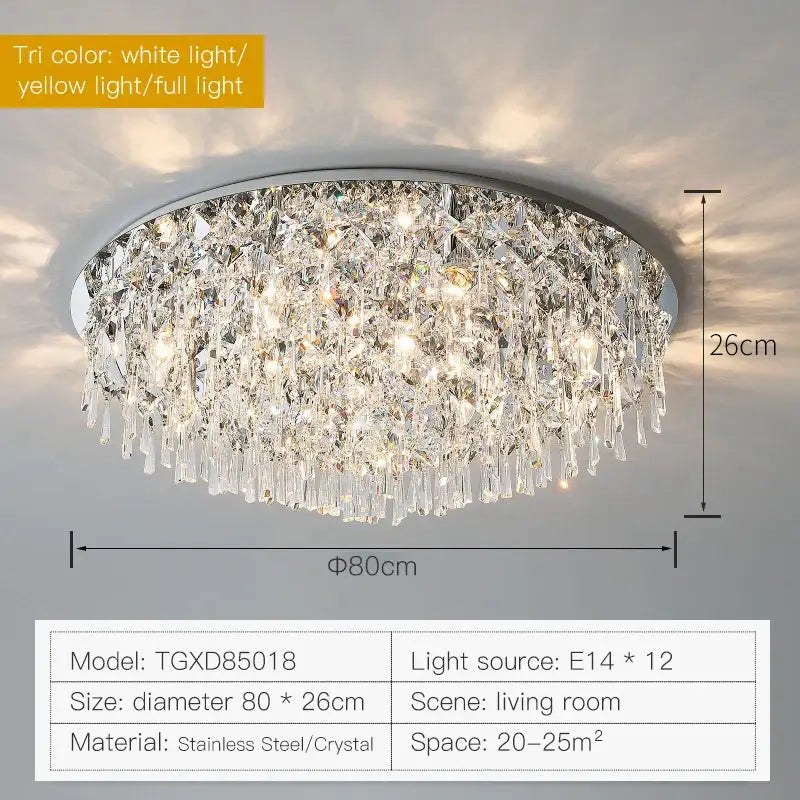 DecorBites™ كريستال لايت: ثريا عصرية فاخرة لغرفة المعيشة وغرفة النوم وغرفة الطعام