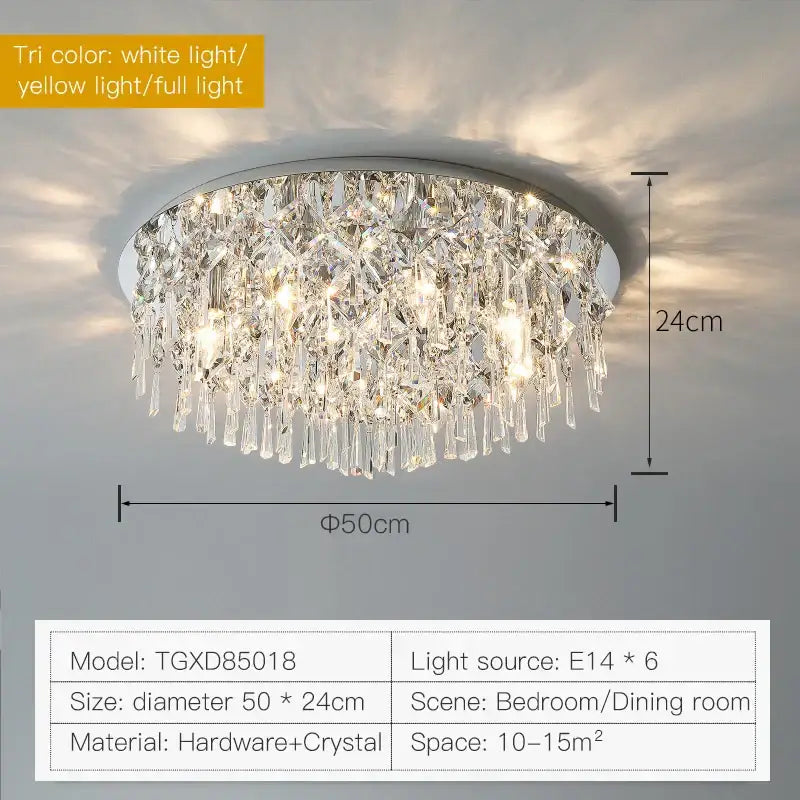 DecorBites™ كريستال لايت: ثريا عصرية فاخرة لغرفة المعيشة وغرفة النوم وغرفة الطعام