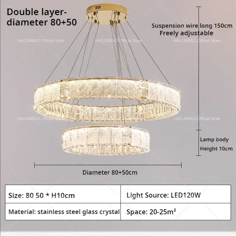 DecorBites™ ثريا غرفة المعيشة الكريستالية، مصابيح زونجشان حديثة ذات أجواء بسيطة
