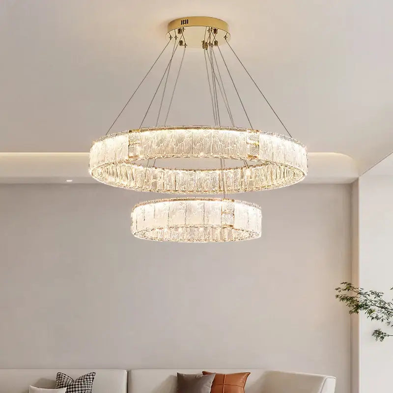 DecorBites™ ثريا غرفة المعيشة الكريستالية، مصابيح زونجشان حديثة ذات أجواء بسيطة