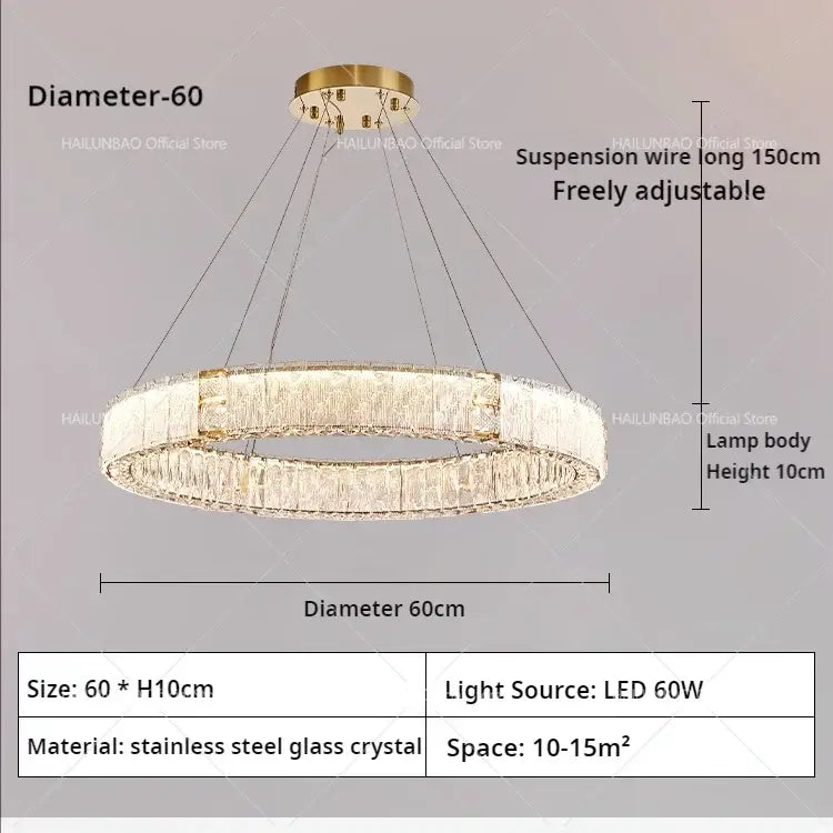 DecorBites™ ثريا غرفة المعيشة الكريستالية، مصابيح زونجشان حديثة ذات أجواء بسيطة