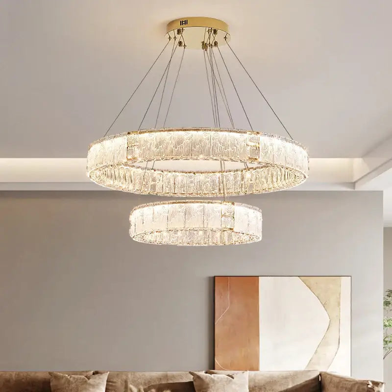 DecorBites™ ثريا غرفة المعيشة الكريستالية، مصابيح زونجشان حديثة ذات أجواء بسيطة