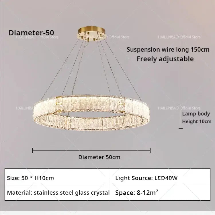 DecorBites™ ثريا غرفة المعيشة الكريستالية، مصابيح زونجشان حديثة ذات أجواء بسيطة
