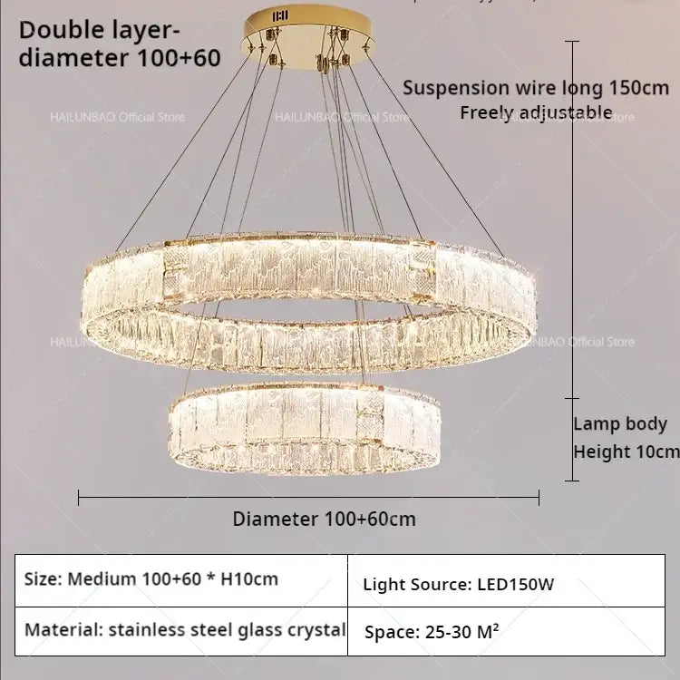 DecorBites™ ثريا غرفة المعيشة الكريستالية، مصابيح زونجشان حديثة ذات أجواء بسيطة