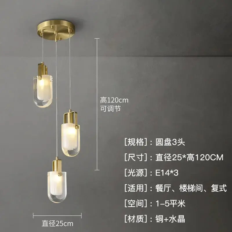 DecorBites™ Crystal Loft Chandelier for Staircase, Living Room, and Apartment Luxe Lighting