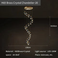 DecorBites™ Crystal Loft Chandelier for Villa Duplex, Large Pendant Lighting for Stairwell