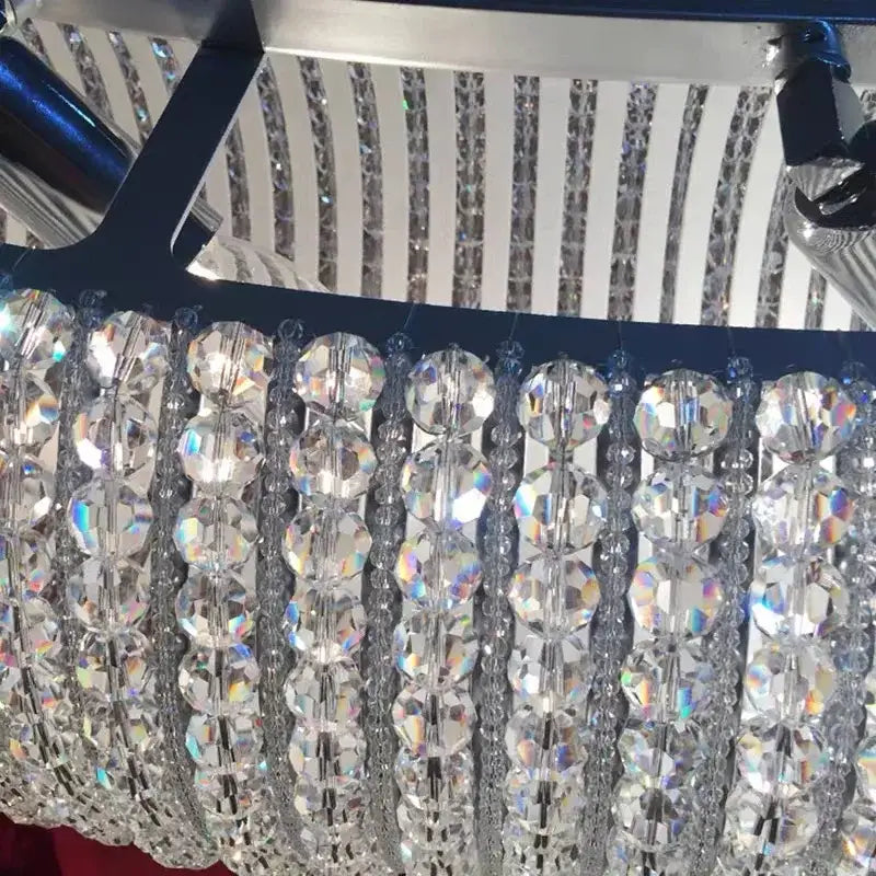 DecorBites™ Crystal Loft Chandelier: Modern Luxury Circle Pendant Lamp for Living Room Lighting