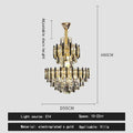 DecorBites™ Crystal Loft Chandelier: Modern Luxury Pendant Light for Living Room or Hotel Lobby