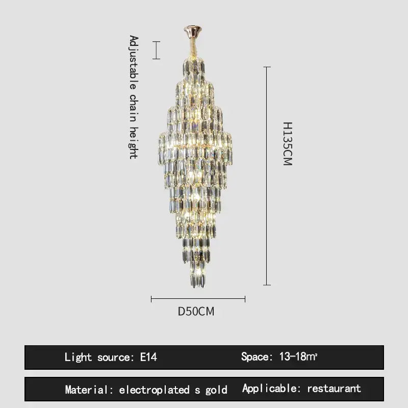 DecorBites™ Crystal Loft Pendant Light: Sleek Spiral Staircase Chandelier