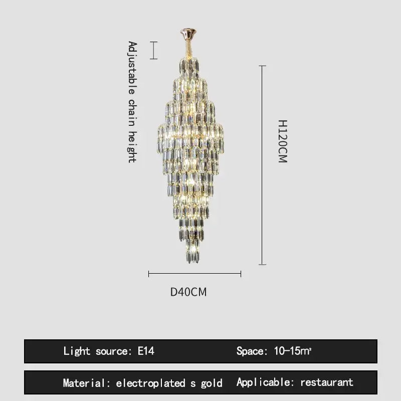 DecorBites™ Crystal Loft Pendant Light: Sleek Spiral Staircase Chandelier