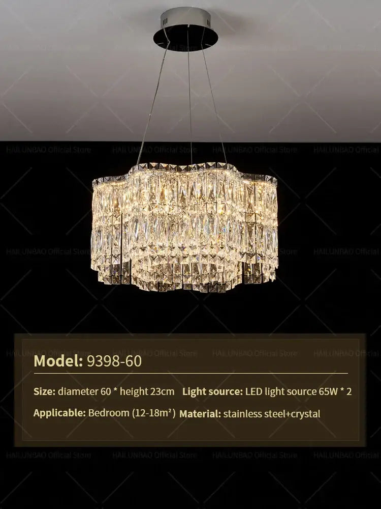 نجفة كريستال لوكس من DecorBites™ لغرفة المعيشة العصرية، إضاءة مطاعم راقية