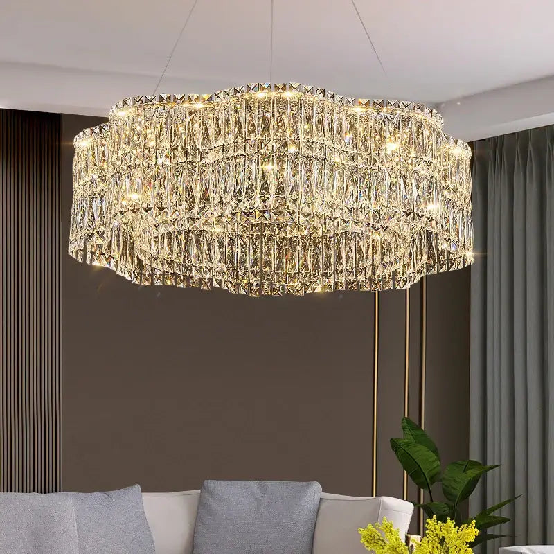 نجفة كريستال لوكس من DecorBites™ لغرفة المعيشة العصرية، إضاءة مطاعم راقية