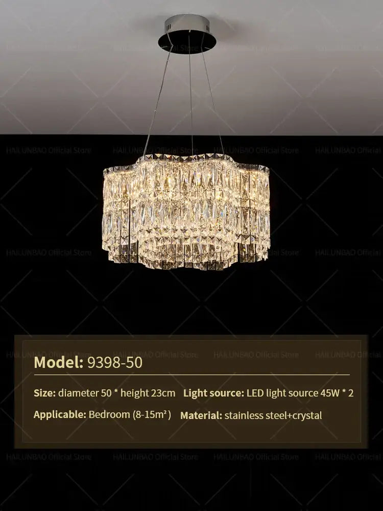 نجفة كريستال لوكس من DecorBites™ لغرفة المعيشة العصرية، إضاءة مطاعم راقية