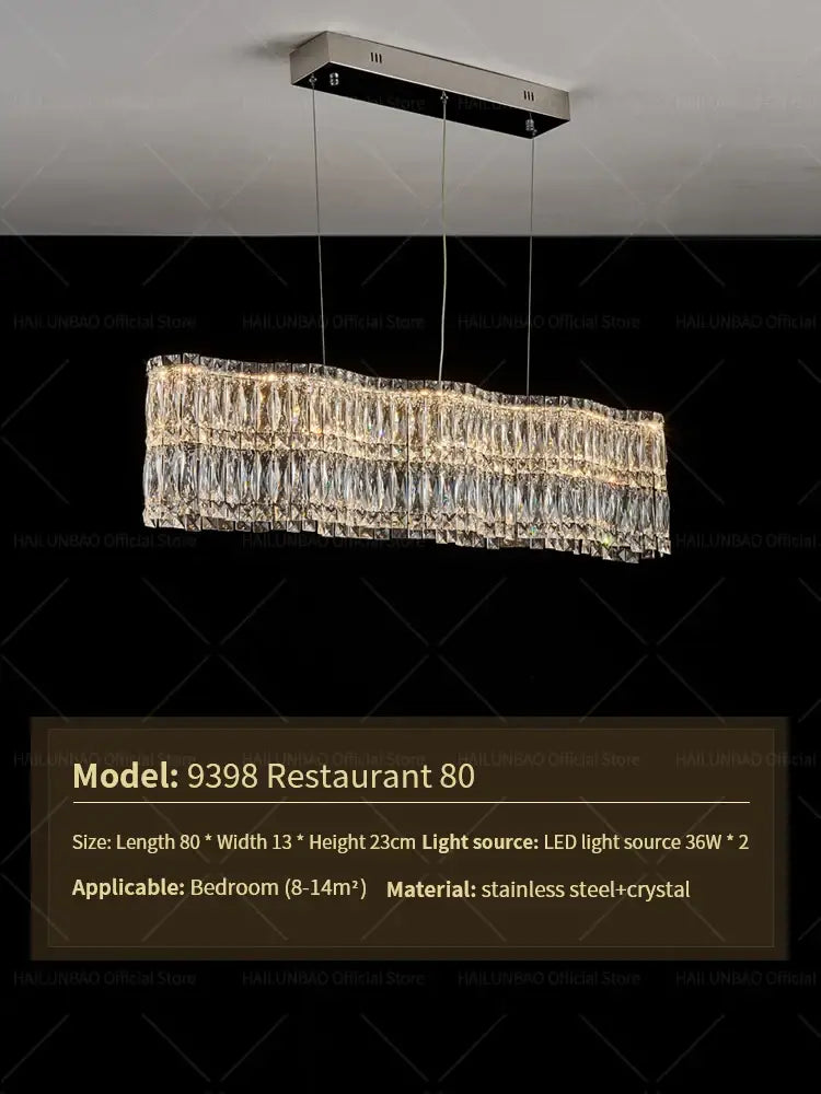 نجفة كريستال لوكس من DecorBites™ لغرفة المعيشة العصرية، إضاءة مطاعم راقية