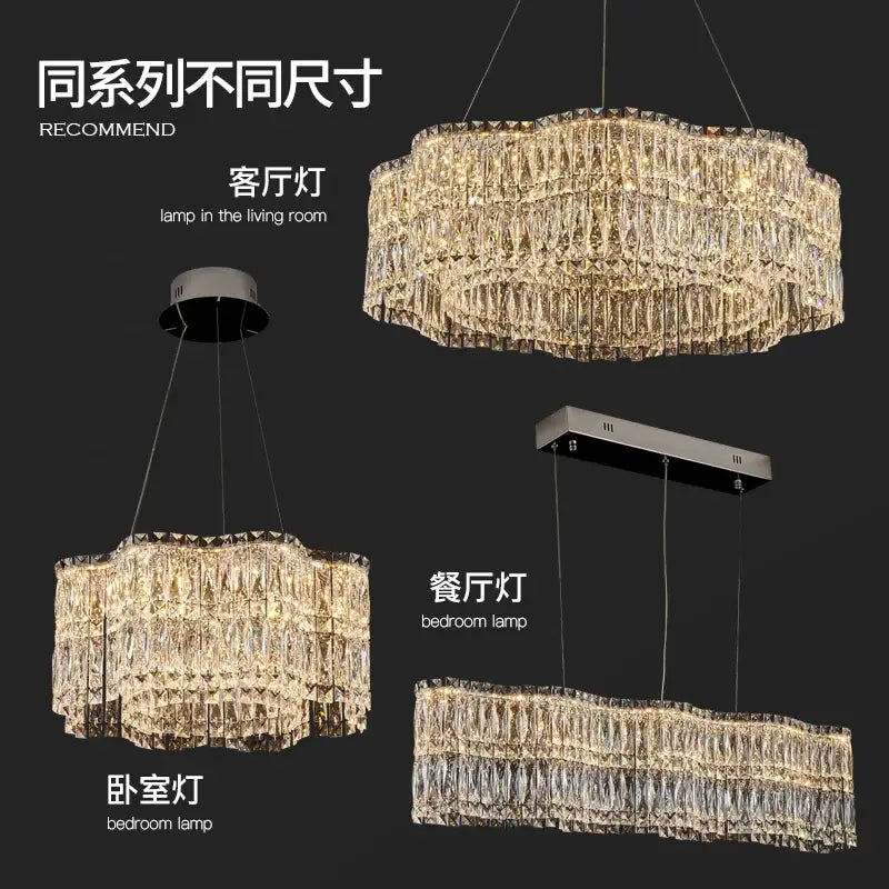 نجفة كريستال لوكس من DecorBites™ لغرفة المعيشة العصرية، إضاءة مطاعم راقية