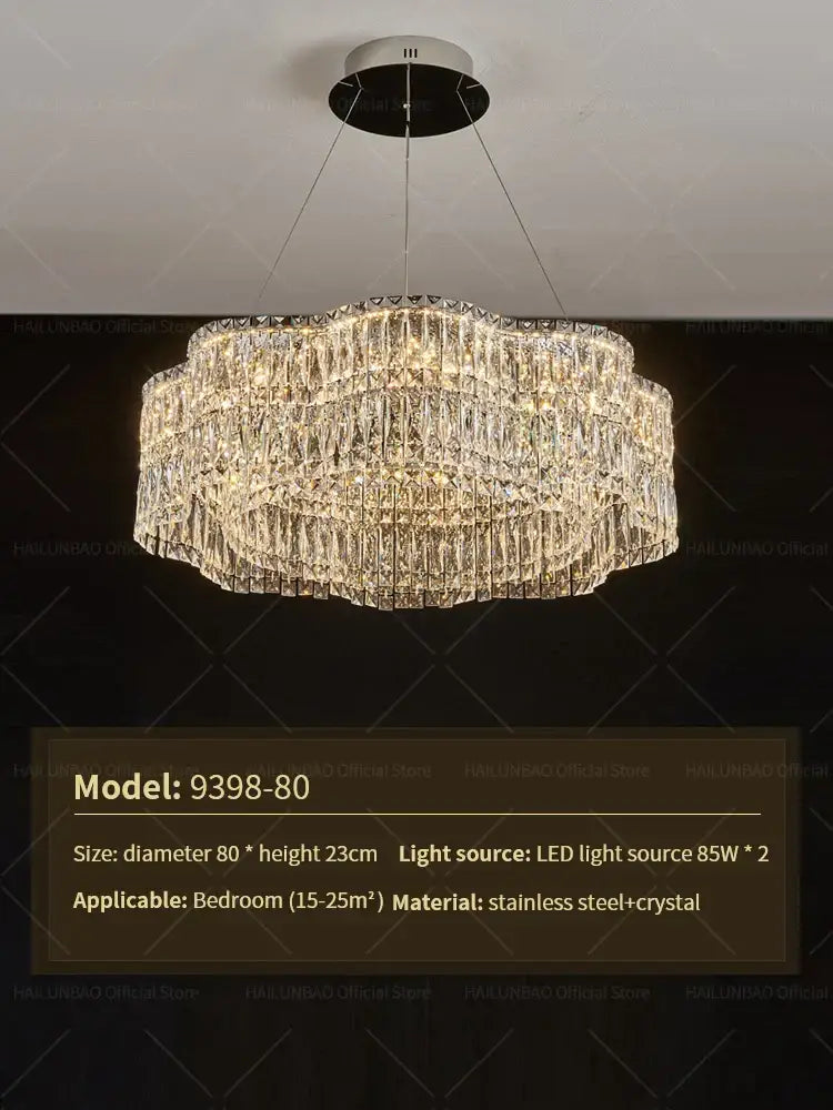 نجفة كريستال لوكس من DecorBites™ لغرفة المعيشة العصرية، إضاءة مطاعم راقية