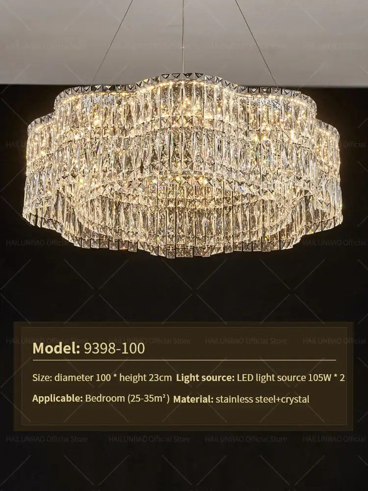 نجفة كريستال لوكس من DecorBites™ لغرفة المعيشة العصرية، إضاءة مطاعم راقية
