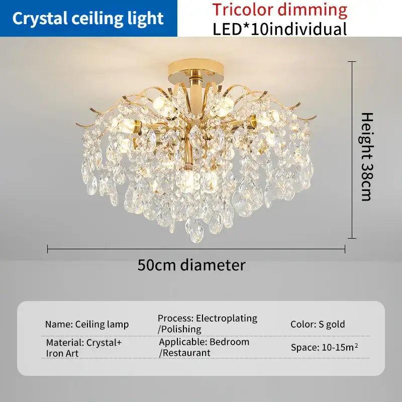 DecorBites™ Crystal Luxe LED Ceiling Chandelier for Elegant Living Room Ambiance