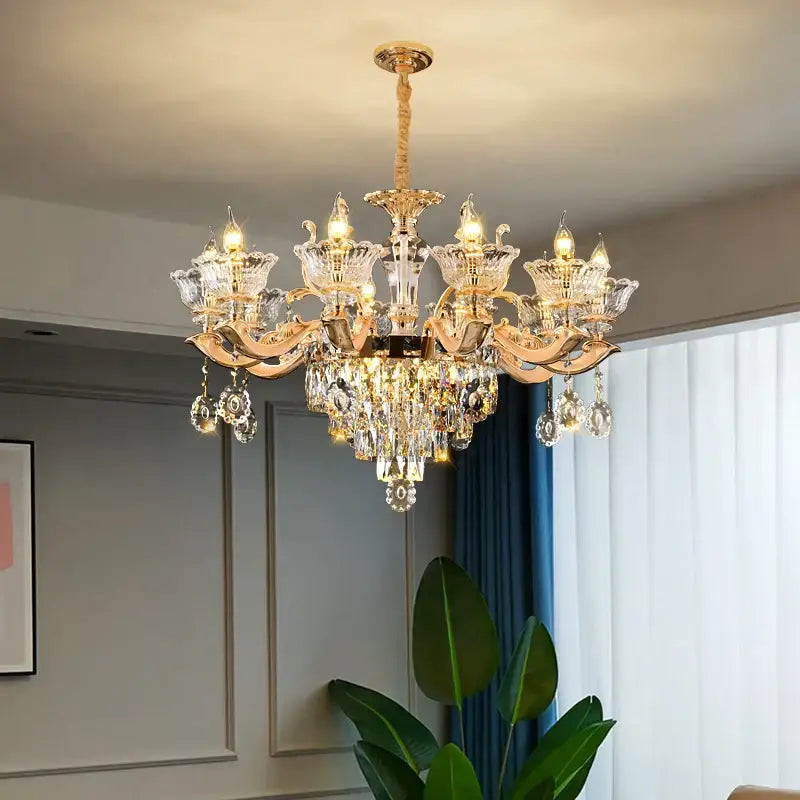 DecorBites™ Crystal Luxe Pendant Lamp: Elegant European Style for Living Room and Restaurant