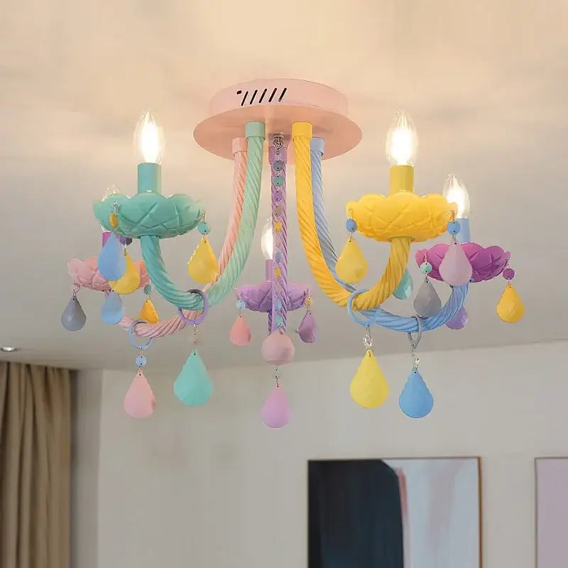 DecorBites™ Crystal Luxury Candle Chandelier Vanity Pendant Light for Living Dining Bedroom