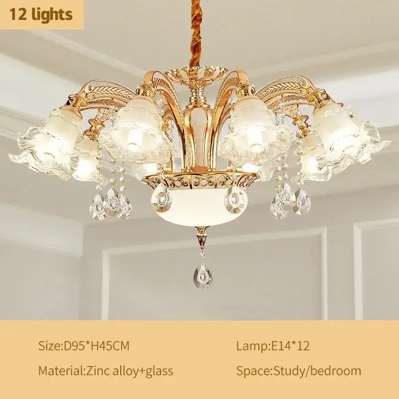 DecorBites™ Crystal Luxury Ceiling Chandelier for Living Room, Hotel, Villa Lobby - Nordic Modern Lighting