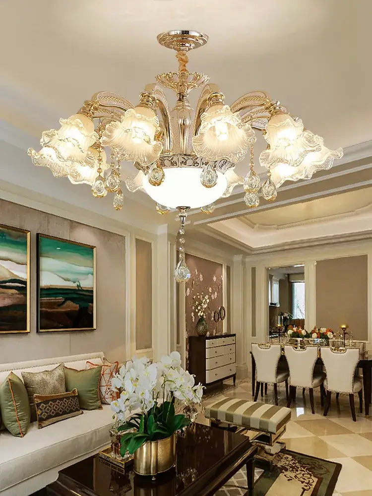 DecorBites™ Crystal Luxury Ceiling Chandelier for Living Room, Hotel, Villa Lobby - Nordic Modern Lighting
