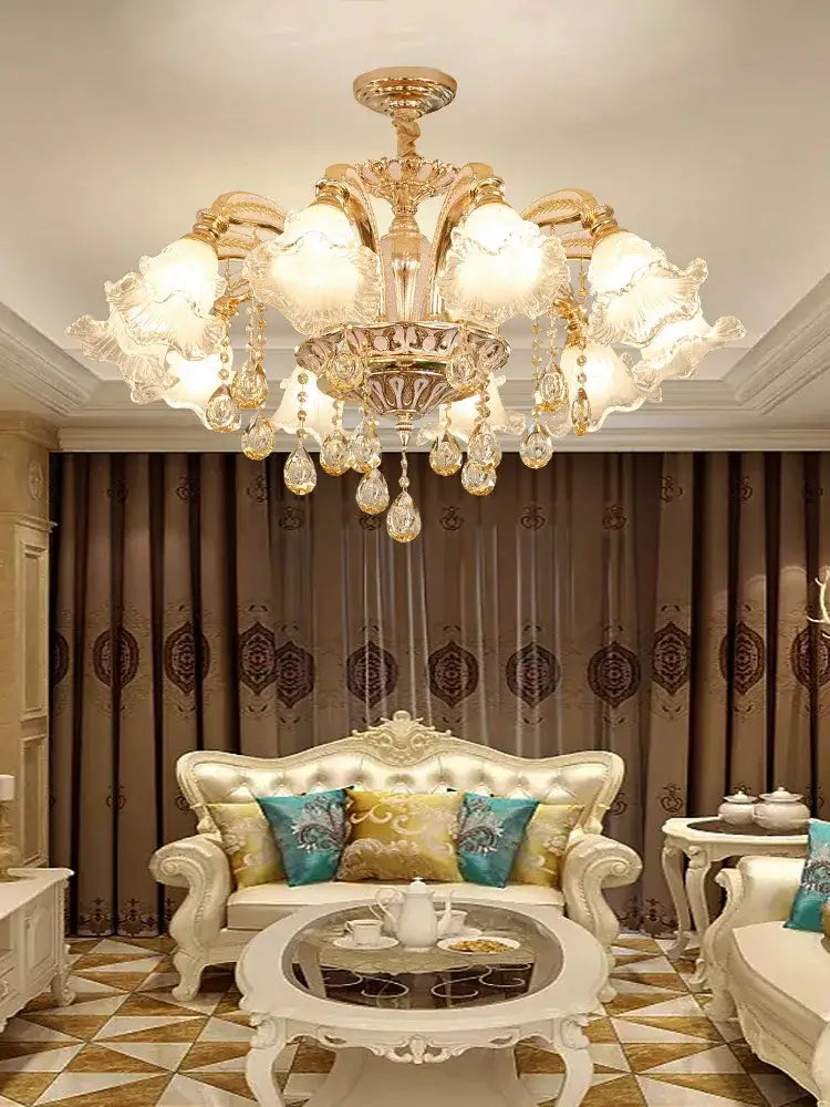 DecorBites™ Crystal Luxury Ceiling Chandelier for Living Room, Hotel, Villa Lobby - Nordic Modern Lighting