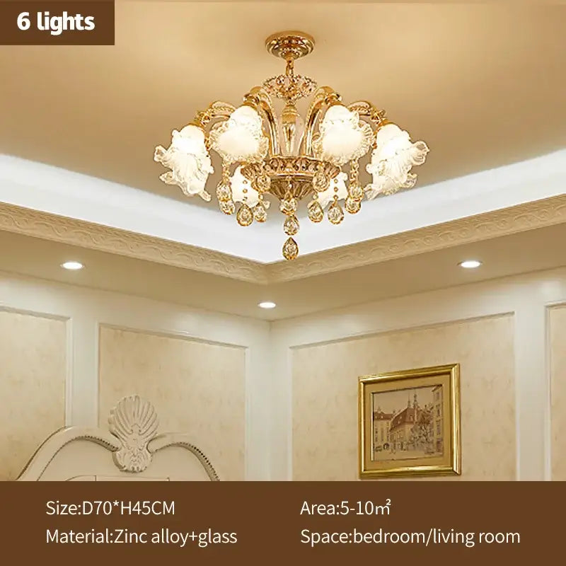 DecorBites™ Crystal Luxury Ceiling Chandelier for Living Room, Hotel, Villa Lobby - Nordic Modern Lighting