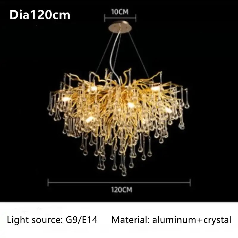 DecorBites™ Crystal Luxury Ceiling Chandelier: Modern Living Dining Bedroom Pendant Lights