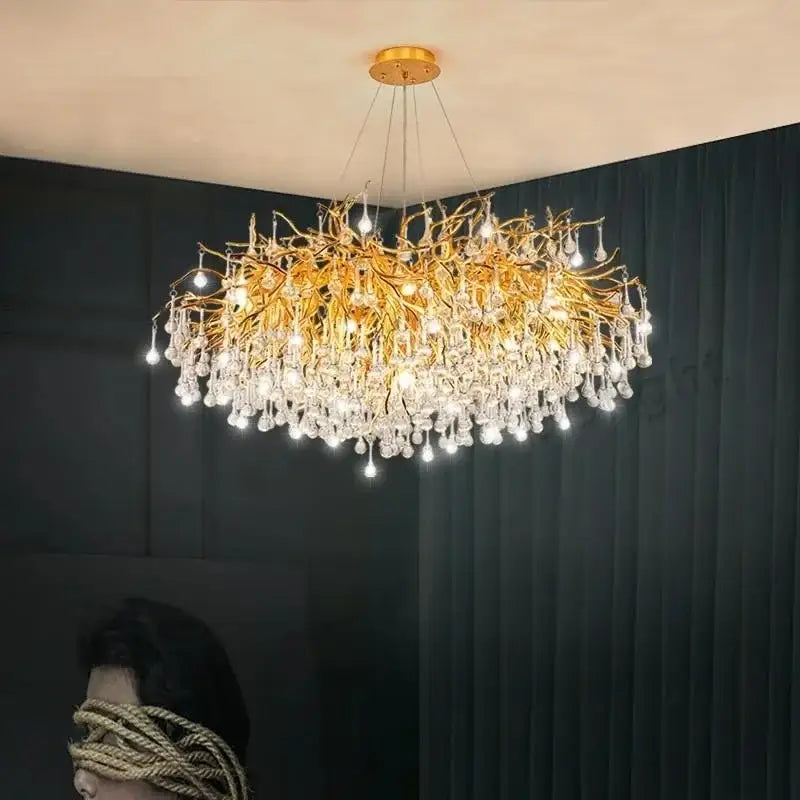 DecorBites™ Crystal Luxury Ceiling Chandelier: Modern Living Dining Bedroom Pendant Lights