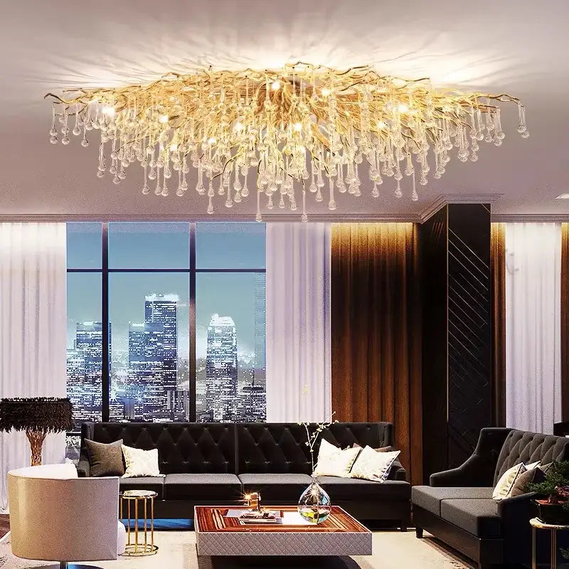 DecorBites™ Crystal Luxury Ceiling Chandelier: Modern Living Dining Bedroom Pendant Lights