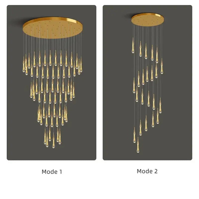 DecorBites™ Crystal Luxury Ceiling Chandelier Staircase Pendant Light for Home Decor