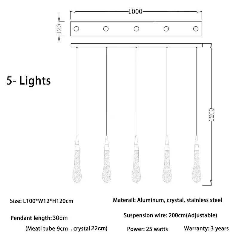 DecorBites™ Crystal Luxury Ceiling Chandelier Staircase Pendant Light for Home Decor