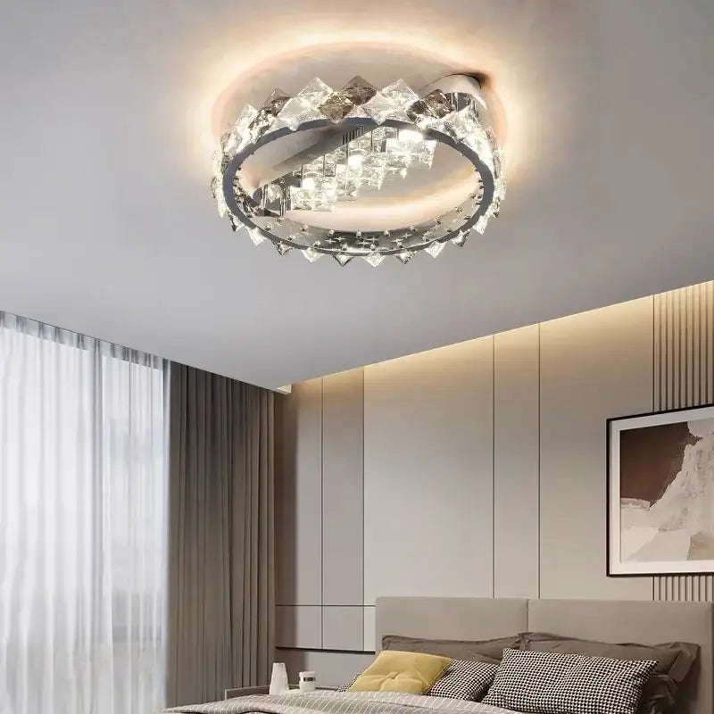 DecorBites™ Crystal Luxury Ceiling Light for Living Room & Bedroom - Modern LED Warm Glow