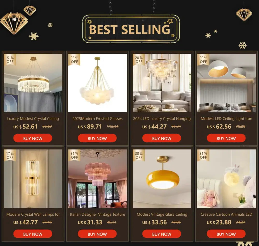 DecorBites™ Crystal Pendant Chandelier for Home Decor