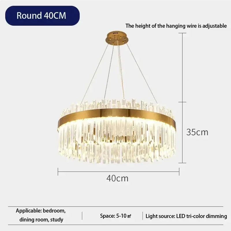 DecorBites™ Crystal Pendant Chandelier for Home Decor