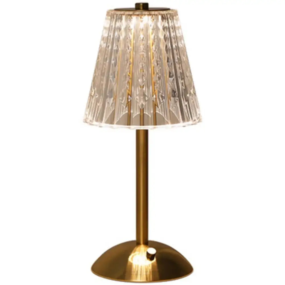 DecorBites™ Crystal retro table lamp  bedroom bedside lamp luxurious atmosphere lamp rechargeable dimming LED light